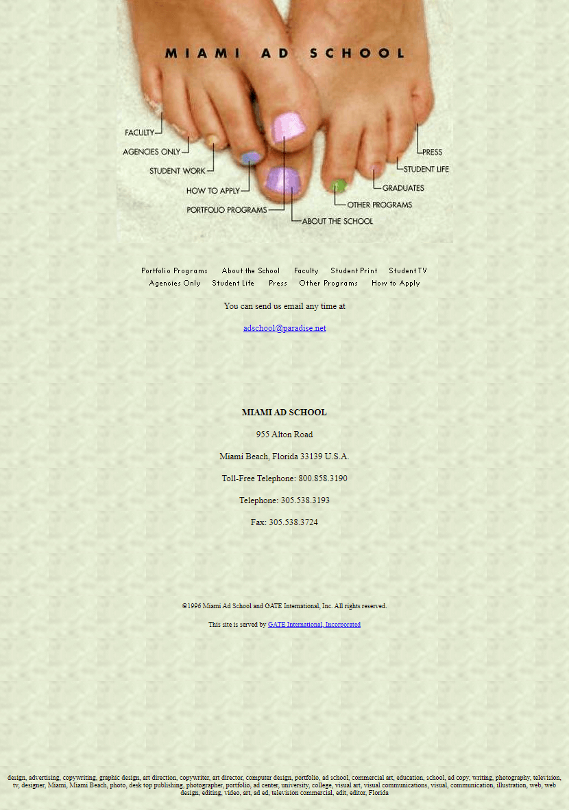 Miami Ad School Online in 1996